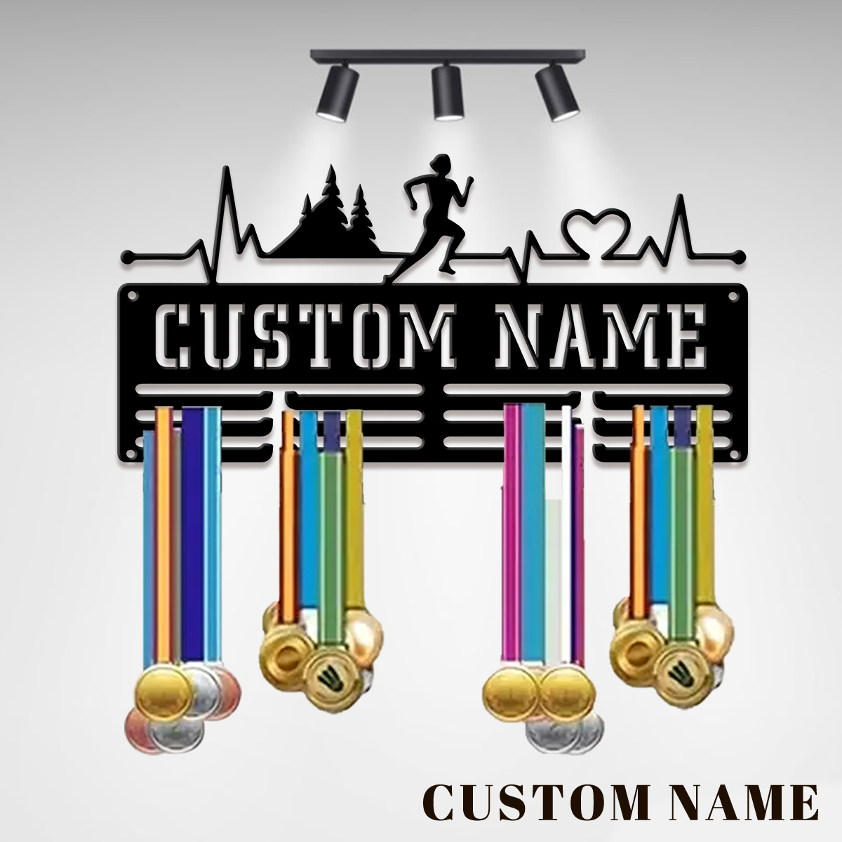 Industrial Laser Power - custom Marathon Sports Metal medal display