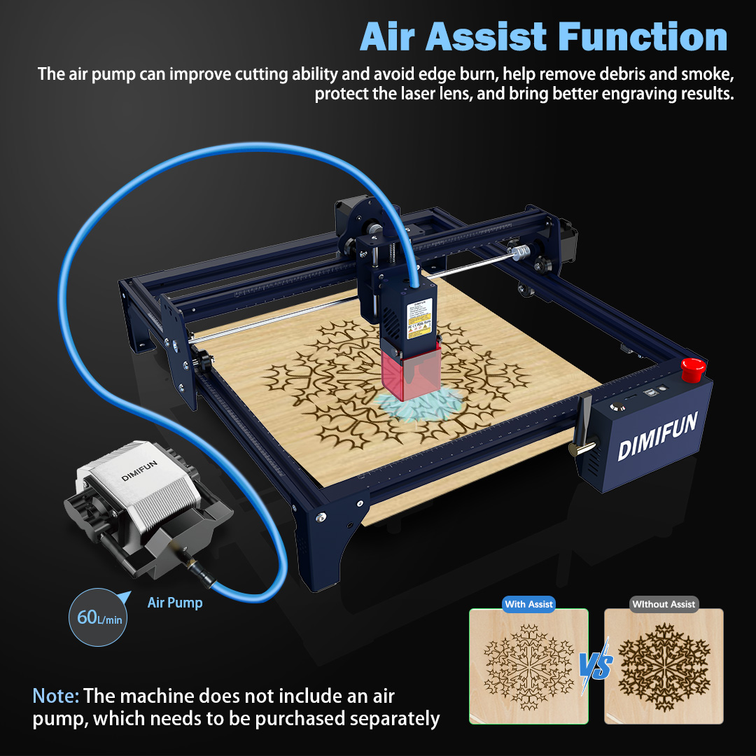 110V/220V 60 liters/minute 28W - Air Assist Pump Laser review and price