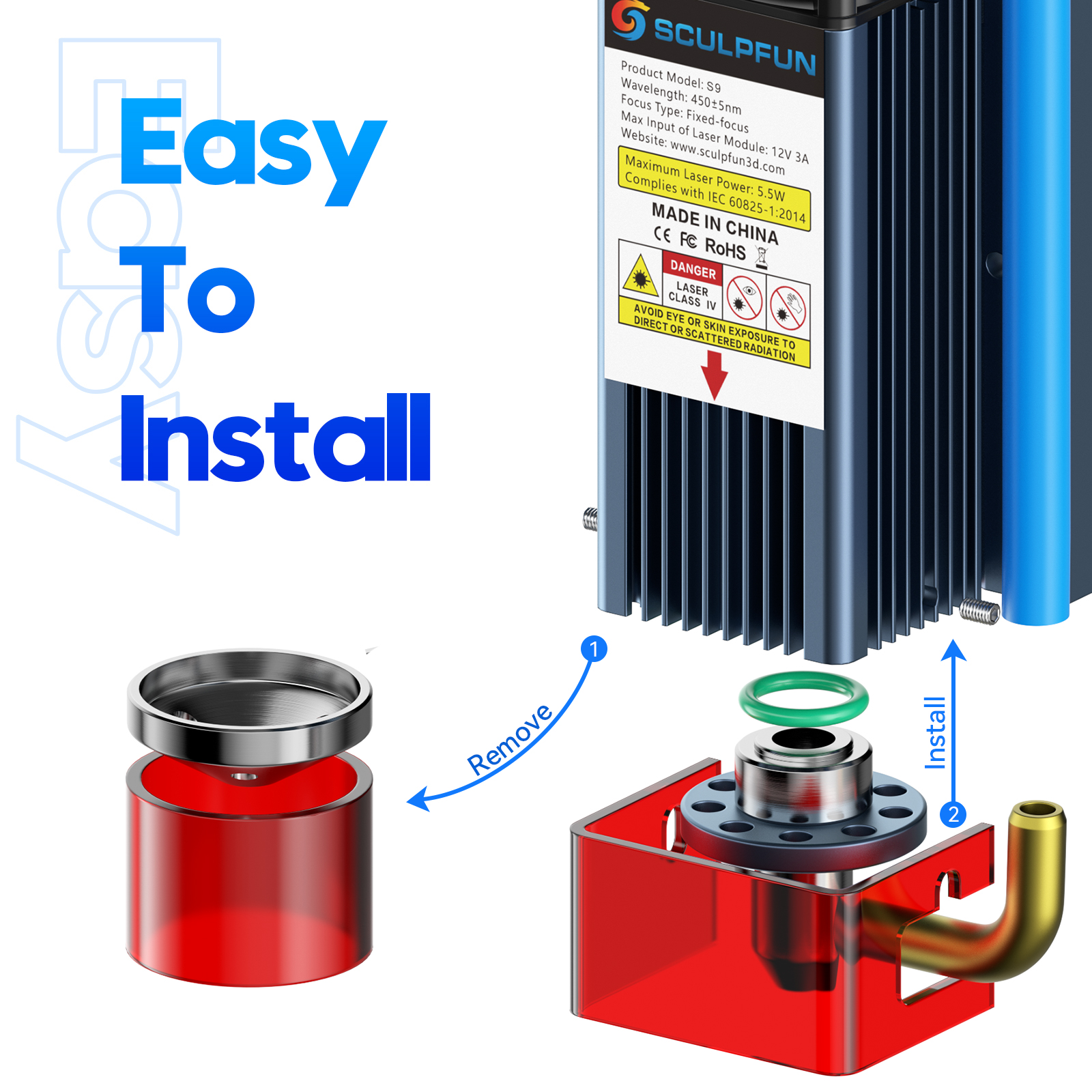 SCULPFUN S9 Air Assist Nozzle  - Air Assist Pump Laser review and price