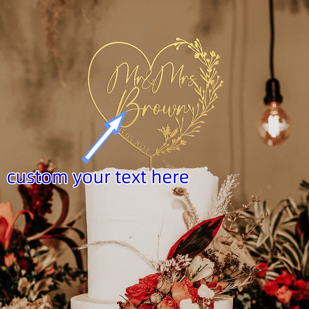 Gold Cake Topper with Heart, H - Industrial Laser Power review and price