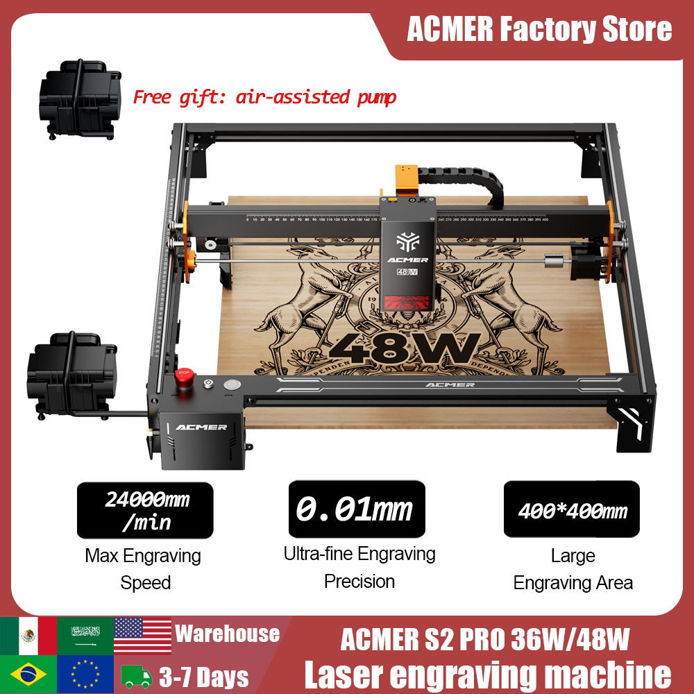 ACMER S2 PRO 36W/48W Laser Eng - Fiber Laser Cutting Machine review and price