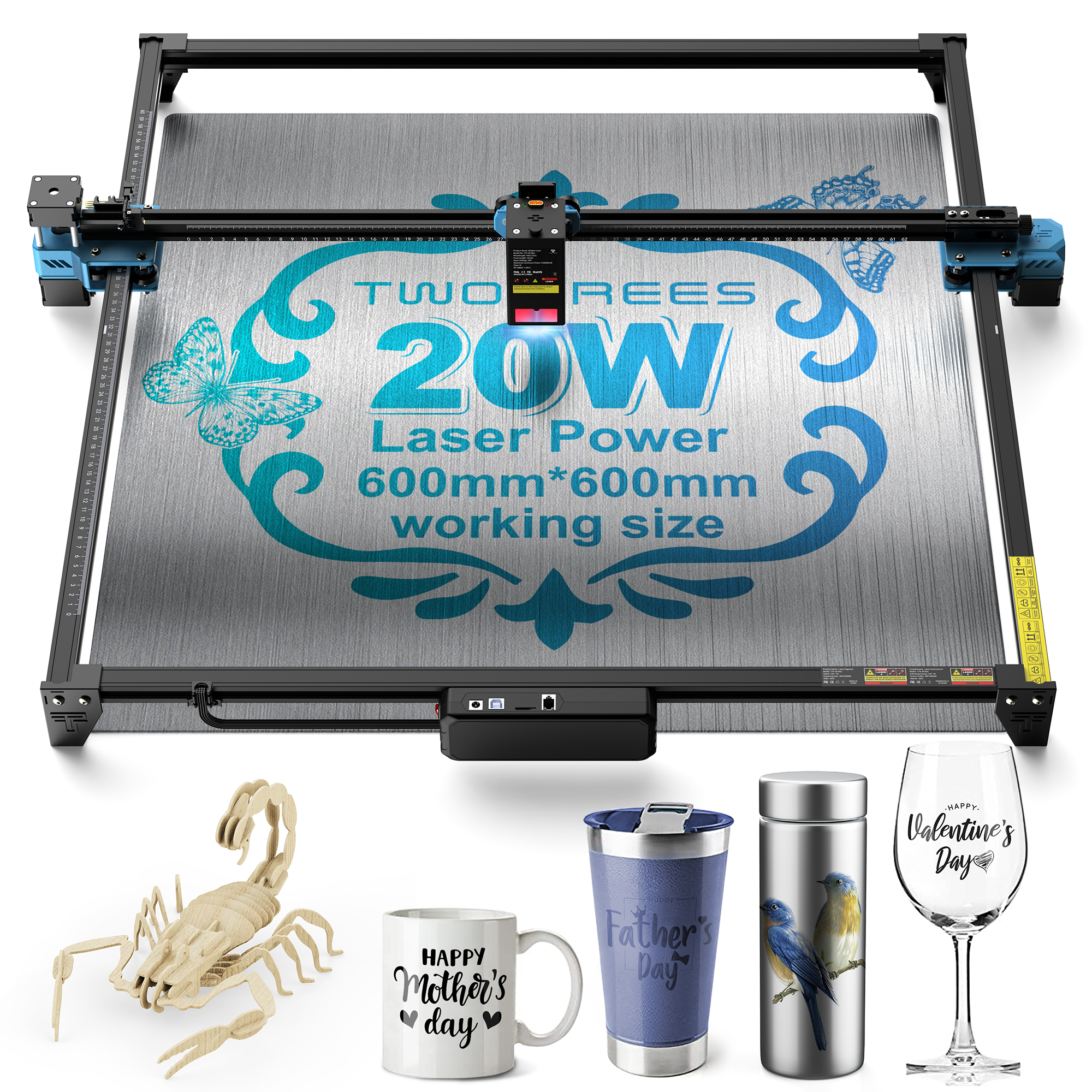 TWOTREES TTS-20 Max 20W Laser  - Industrial Laser Etching Machine review and price
