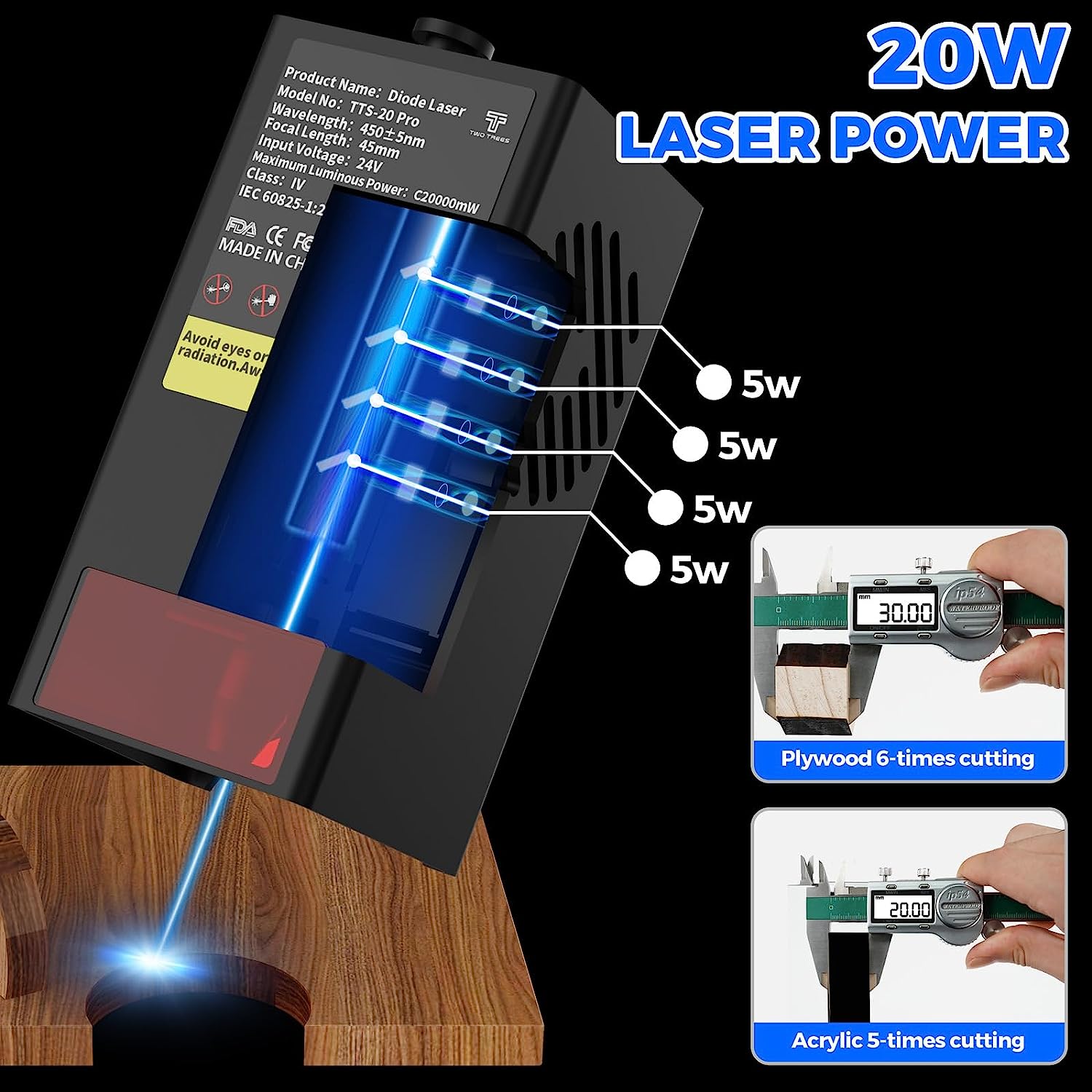 TWOTREES TTS-20 Pro 20W Metal  - Industrial Laser Etching Machine review and price